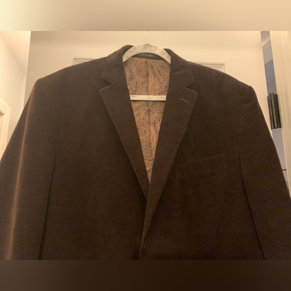 Chaps Classic Corduroy Brown Blazer 44L Minimalist Academia Office Sport Coat - Picture 4 of 14